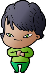 Obraz premium cartoon happy woman