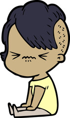 Fototapeta premium cartoon annoyed hipster girl