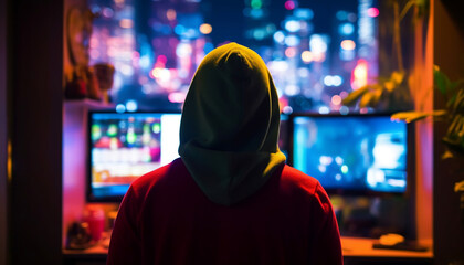 Programmer working at night