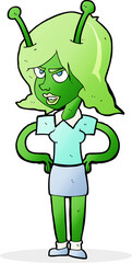 Fototapeta premium cartoon alien woman
