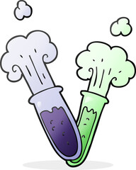 freehand drawn cartoon chemical reaction