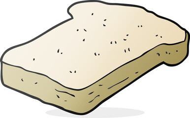 freehand drawn cartoon bread slice