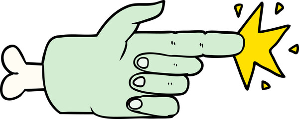 cartoon zombie hand pointing