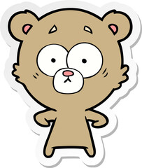 distressed sticker of a cartoon bear