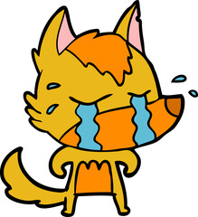 sad little fox cartoon character