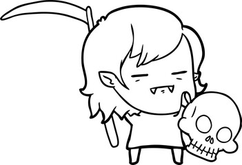 cartoon undead vampire girl