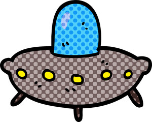 cartoon doodle alien spaceship
