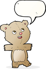 cartoon teddy bear with speech bubble