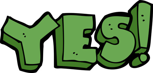 Obraz premium cartoon yes symbol