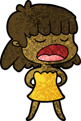 cartoon woman talking loudly