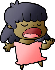 Obraz premium cartoon woman talking loudly