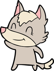 friendly cartoon wolf