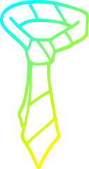 cold gradient line drawing of a cartoon office tie
