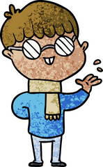 cartoon boy wearing spectacles
