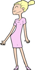 cartoon woman in dress