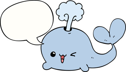 cartoon whale with speech bubble