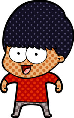 happy cartoon boy