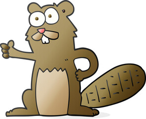 freehand drawn cartoon beaver