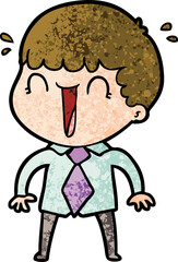 laughing cartoon man in shirt and tie