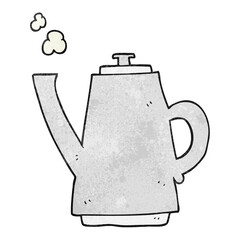 freehand textured cartoon coffee kettle