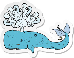 sticker of a cartoon whale