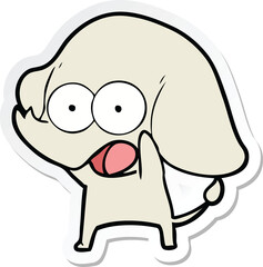 sticker of a cute cartoon elephant
