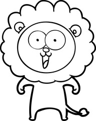 happy cartoon lion