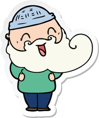 sticker of a happy bearded man