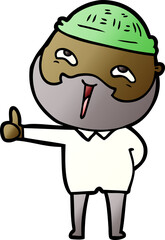 cartoon happy bearded man