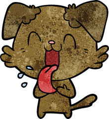 cartoon panting dog
