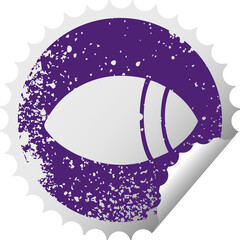 distressed circular peeling sticker symbol of a eye looking to one side