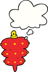 cartoon christmas decoration with thought bubble