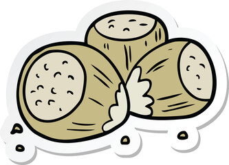 sticker of a cartoon hazelnuts