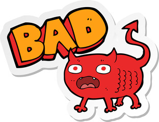 sticker of a cartoon bad imp