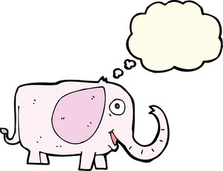 cartoon baby elephant with thought bubble
