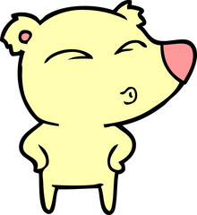 cartoon whistling bear