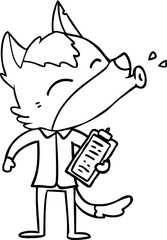 howling office wolf cartoon