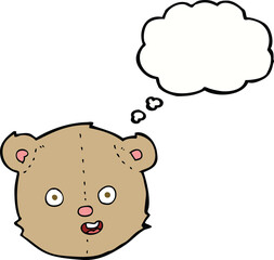 cartoon teddy bear head with thought bubble