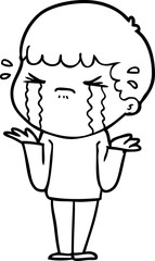 Obraz premium cartoon man crying