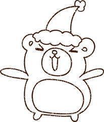 Christmas Bear Charcoal Drawing