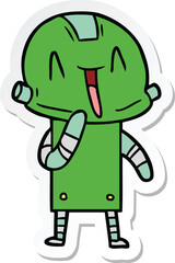 sticker of a cartoon robot