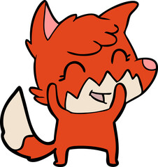 happy cartoon fox