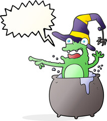 freehand drawn speech bubble cartoon halloween toad