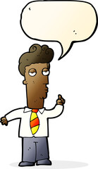 Fototapeta premium cartoon bored man asking question with speech bubble