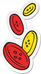 sticker of a cartoon buttons