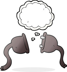 freehand drawn thought bubble cartoon electrical plugs