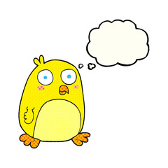 Obraz premium freehand drawn thought bubble cartoon bird