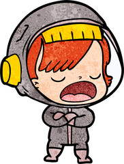 cartoon talking astronaut