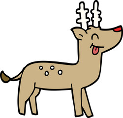 cartoon doodle happy reindeer