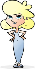 cartoon girl with hands on hips